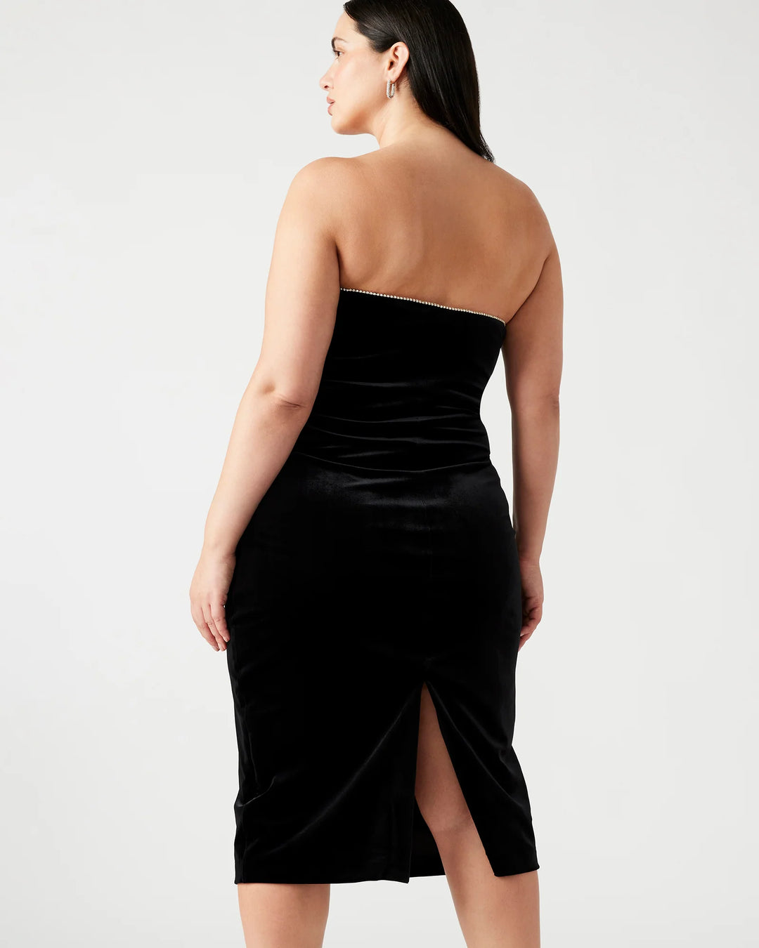 Charlene Velvet Dress - Black | Steve Madden - Clearance