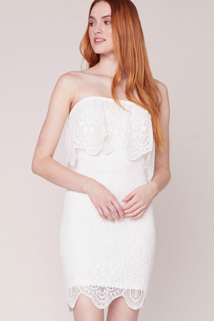 Lace Strapless Mini Dress