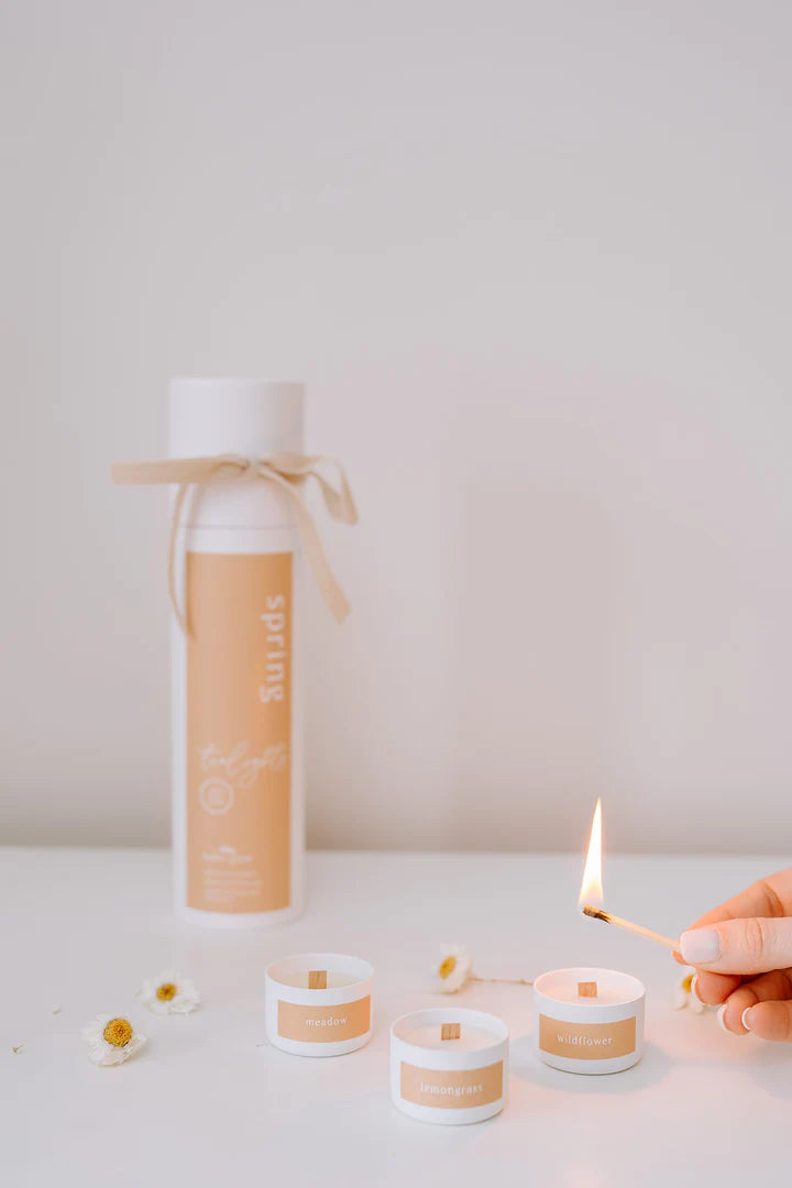Spring Tealight Candle Set | Boho & Glow - Clearance