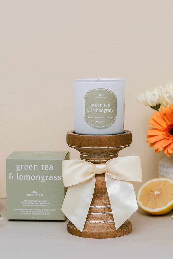 Green Tea and Lemongrass Candle | Boho & Glow