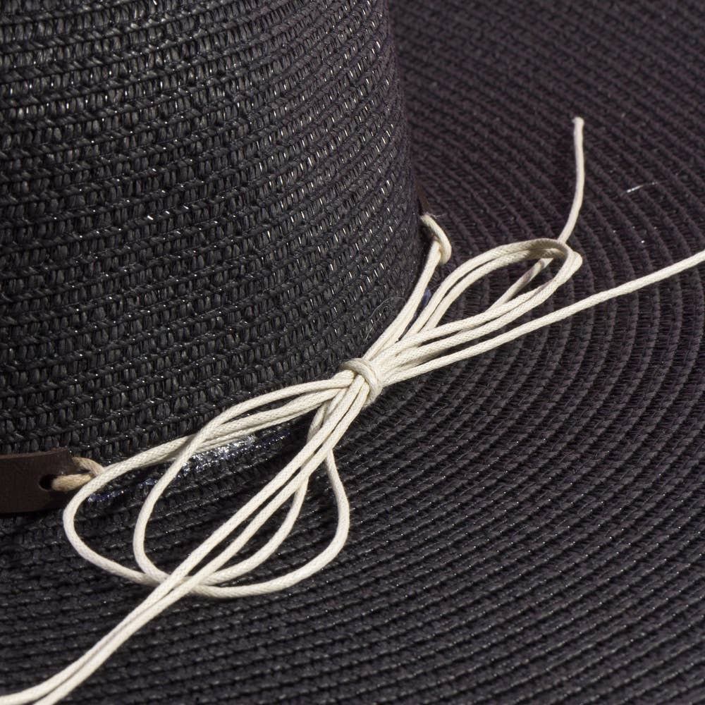 Wide Brim Straw Sun Hat With Cord Hat Band | Anarchy Street