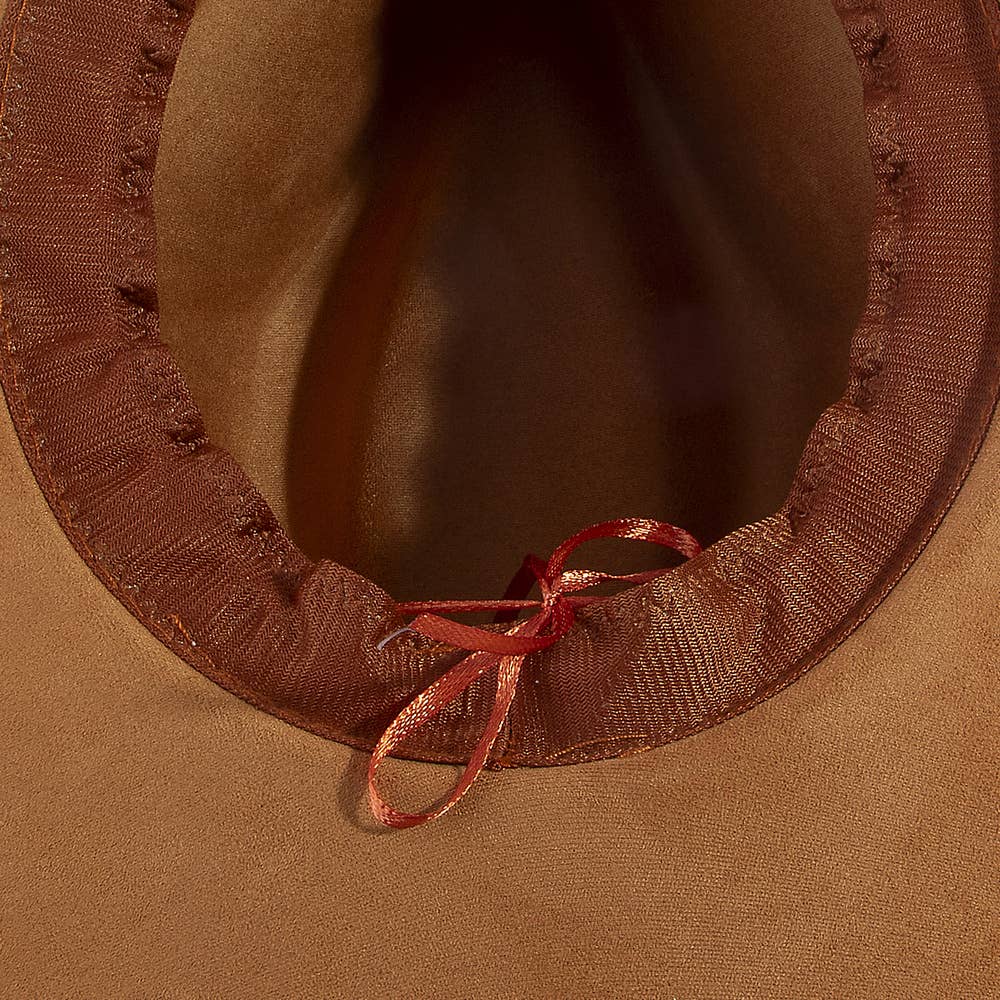 Wide Brim Felt Hat With Floral Ribbon Band | Anarchy Street