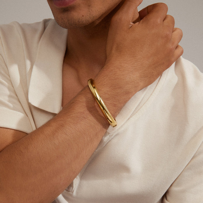 BE Bangle Bracelet in Gold | Pilgrim