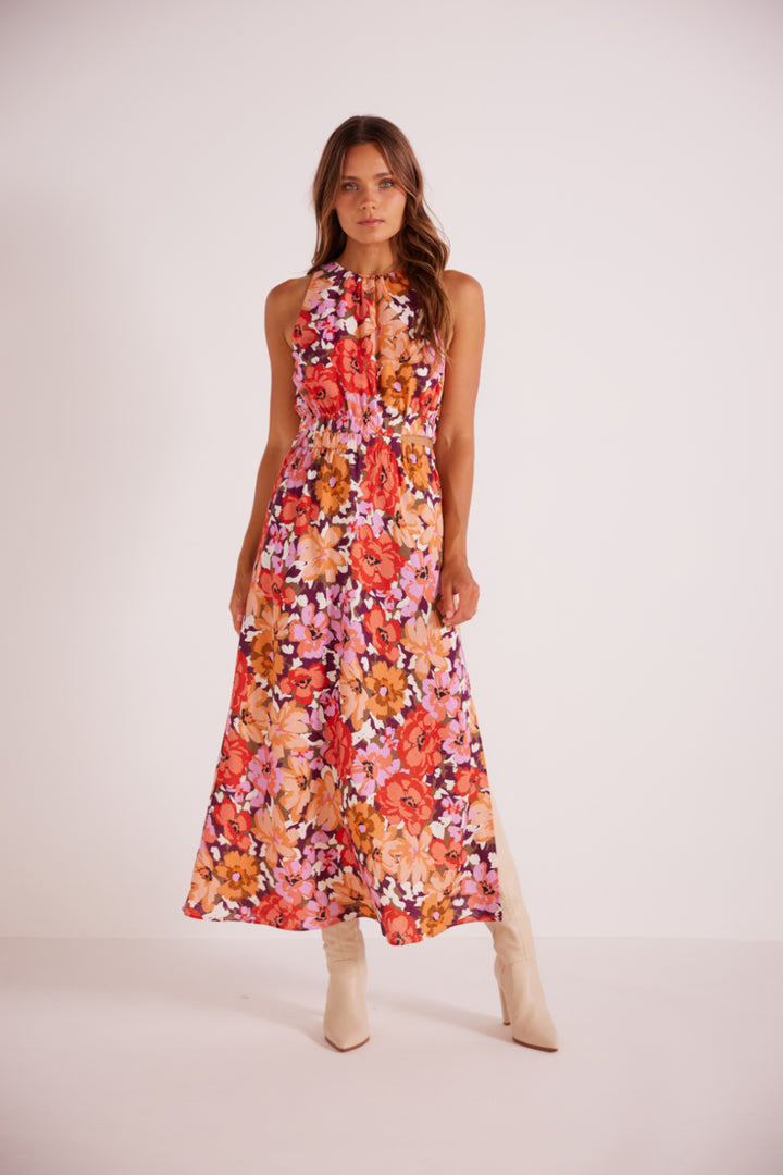 Zanita Cut Out Midi Dress - Floral | Minkpink - Clearance