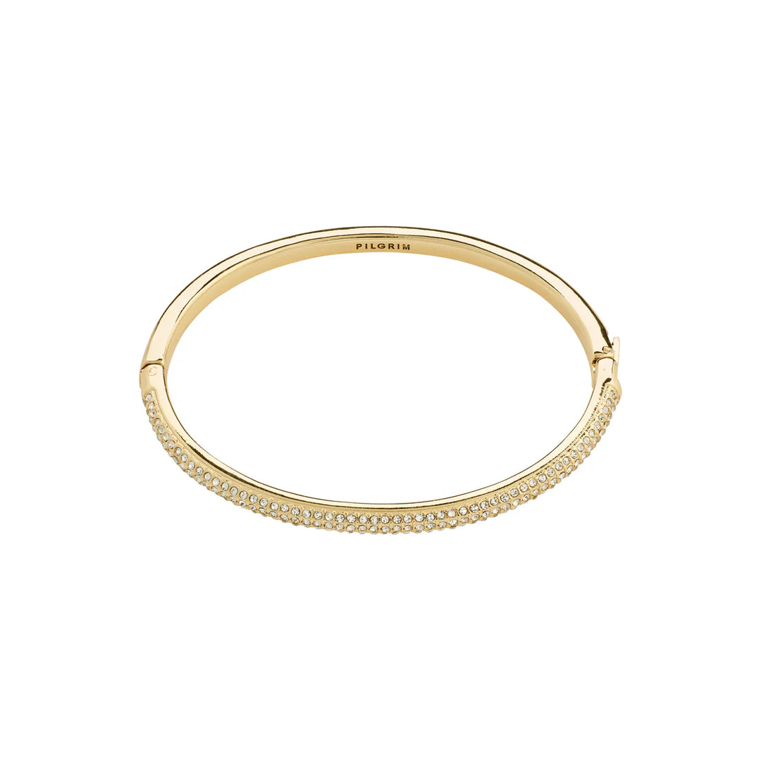 Focus Crystal Bangle Bracelet - Gold | Pilgrim