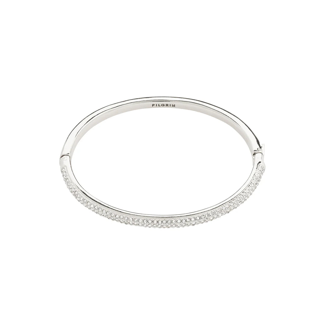 Focus Crystal Bangle Bracelet - Silver | Pilgrim