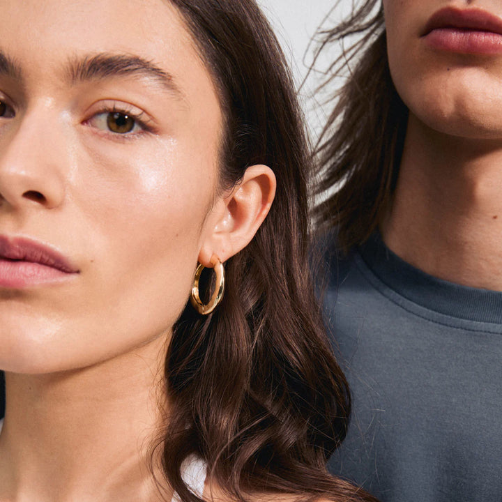 Believe Hoop Earrings - Gold | Pilgrim