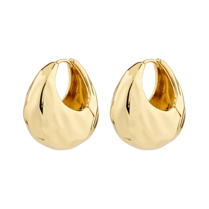 Believe Chunky Hoop Earrings - Gold | Pilgrim