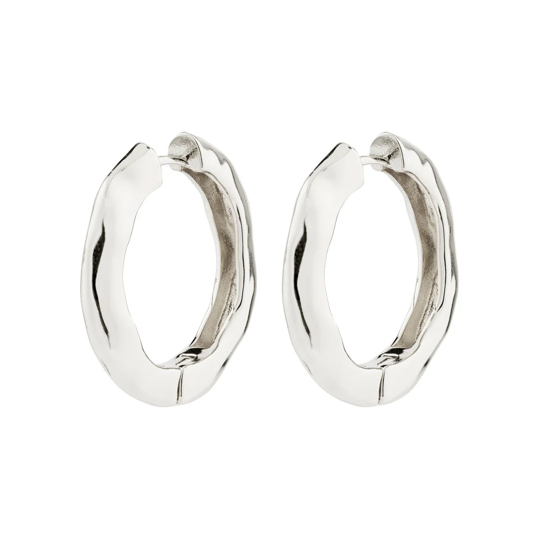 Believe Hoop Earrings - Silver | Pilgrim