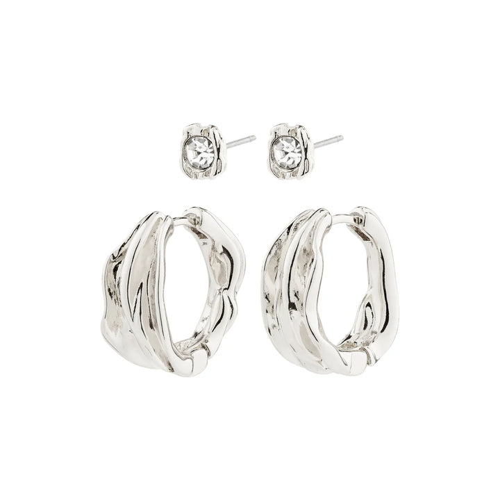 Feel 2-in-1 Earrings Set - Silver | Pilgrim