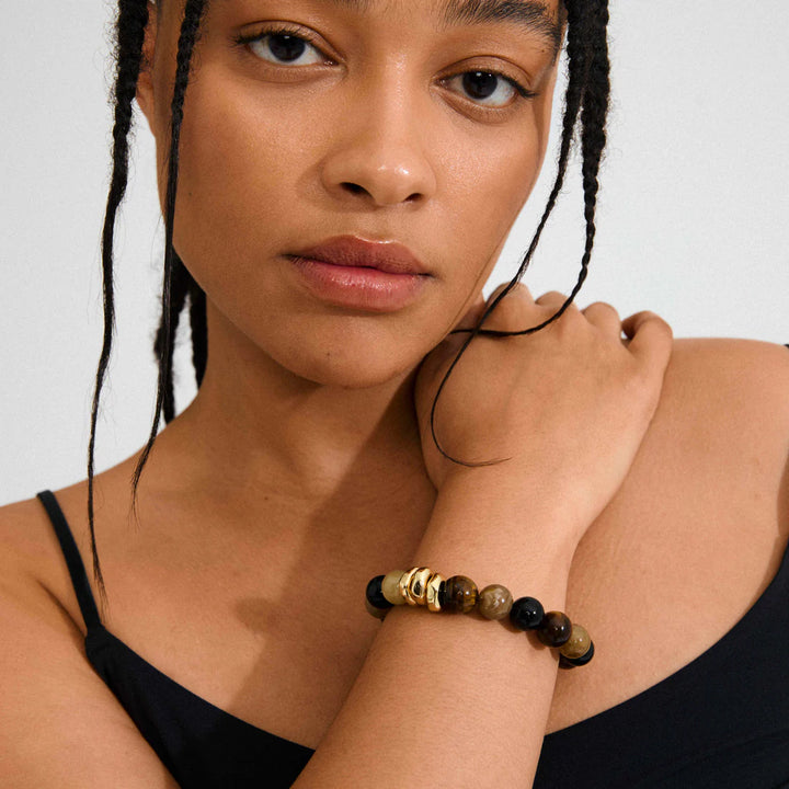 Unfold Chunky Bead Bracelet - Gold | Pilgrim