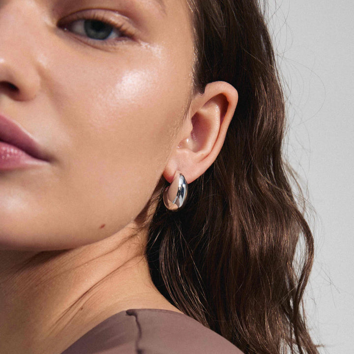 Intent Chunky Teardrop Earrings - Silver | Pilgrim