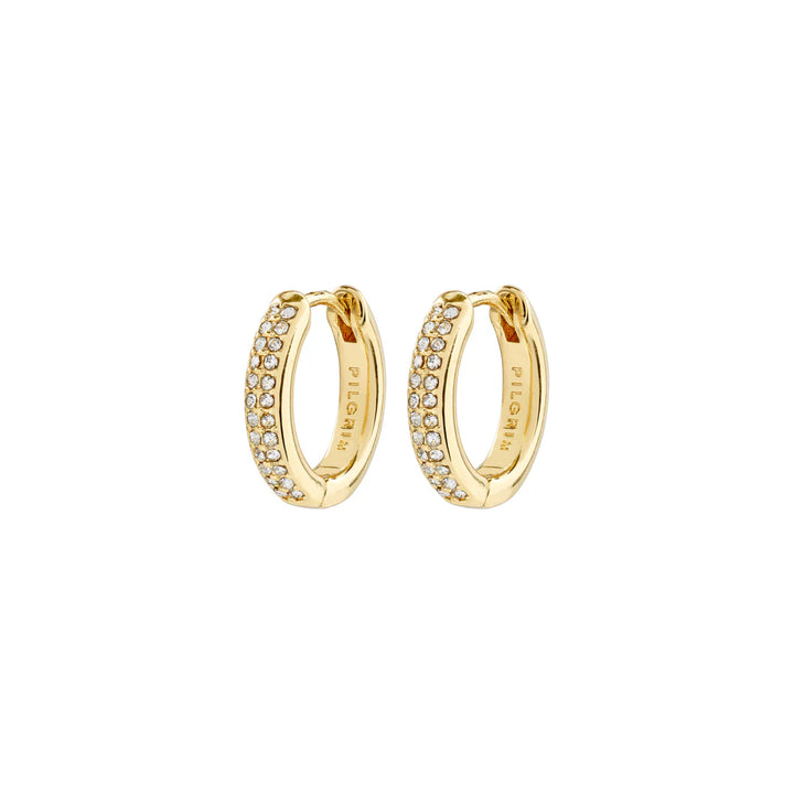 Bloom Crystal Hoop Earrings - Gold | Pilgrim