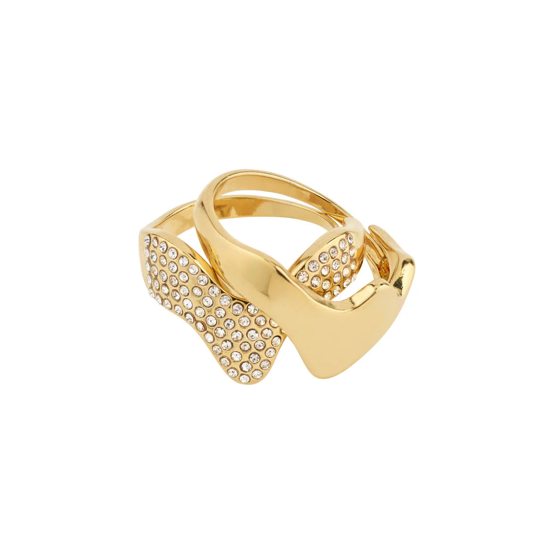 Connect Crystal 2-in-1 Ring - Gold | Pilgrim