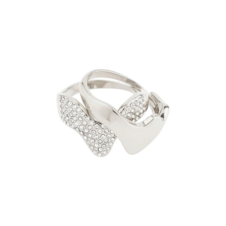 Connect Crystal 2-in-1 Ring - Silver | Pilgrim