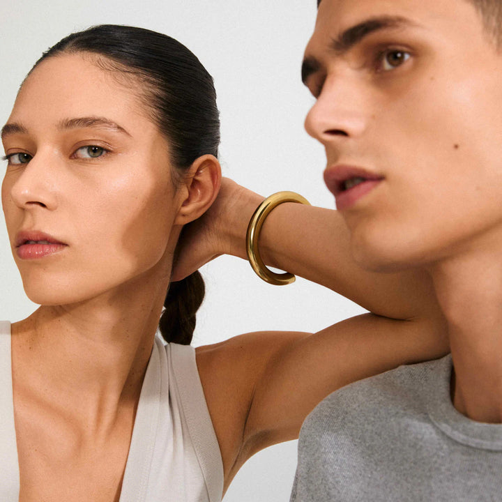 Phase Chunky Bangle Bracelet - Gold | Pilgrim