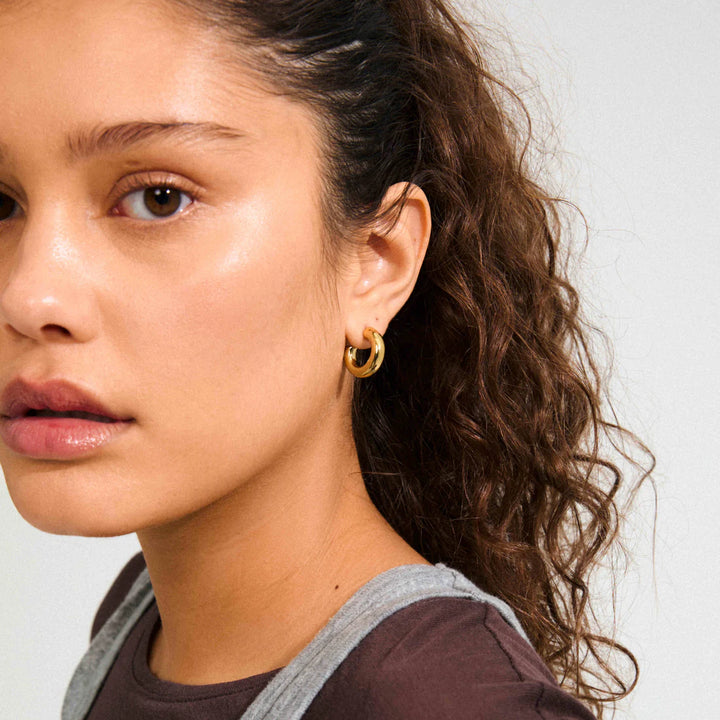 Phase Small Hoop Earrings - Gold | Pilgrim