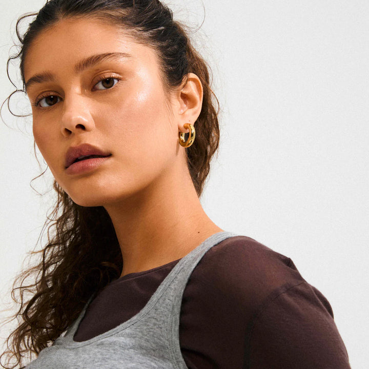 Phase Medium Hoop Earrings - Gold | Pilgrim