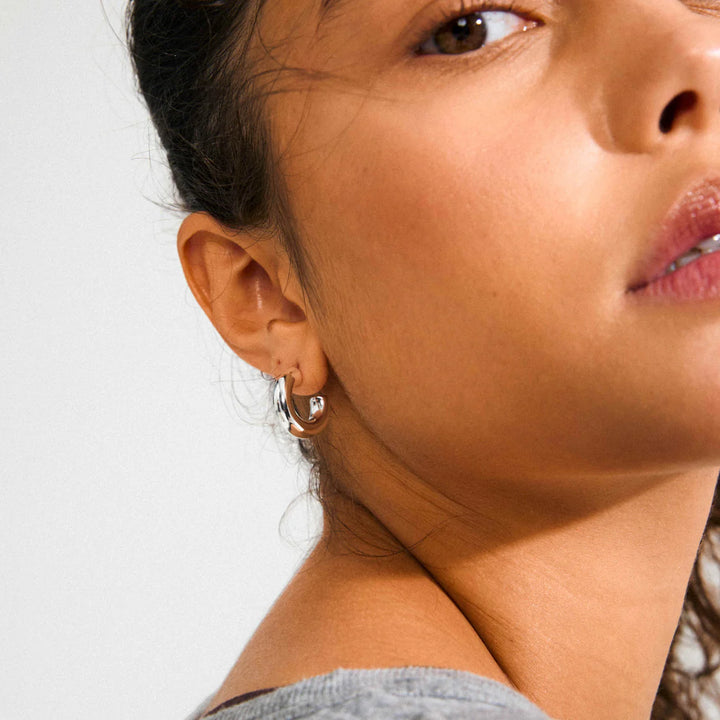 Phase Small Hoop Earrings - Silver | Pilgrim