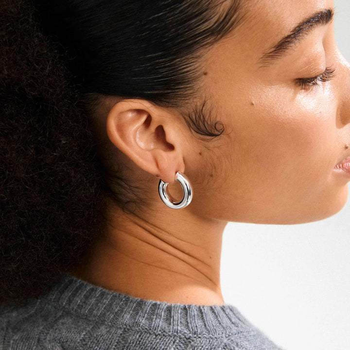 Phase Large Hoop Earrings - Silver | Pilgrim