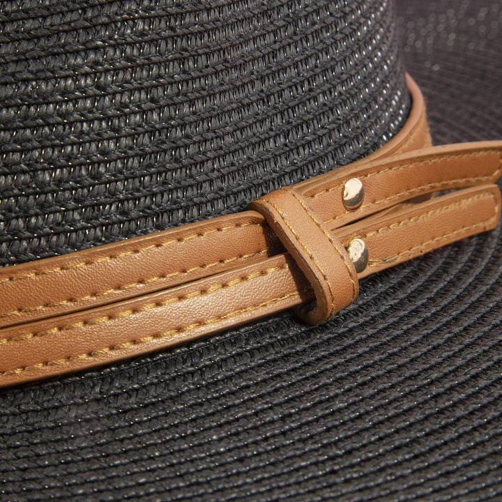 Paper Straw Fedora With Leather Studded Band | Anarchy Street