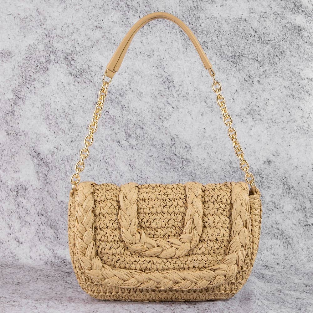 Woven Raffia Flap Shoulder Bag | Anarchy Street