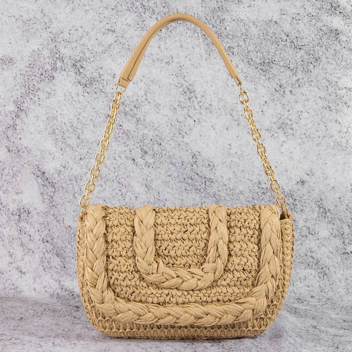 Woven Raffia Flap Shoulder Bag | Anarchy Street
