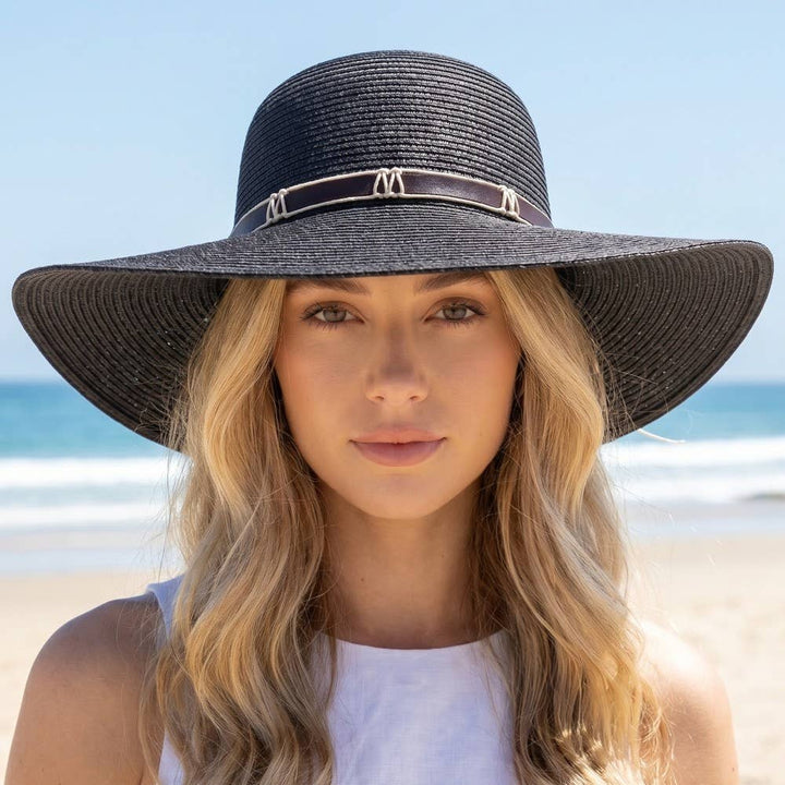 Wide Brim Straw Sun Hat With Cord Hat Band | Anarchy Street