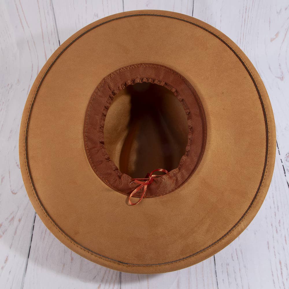 Wide Brim Felt Hat With Floral Ribbon Band | Anarchy Street