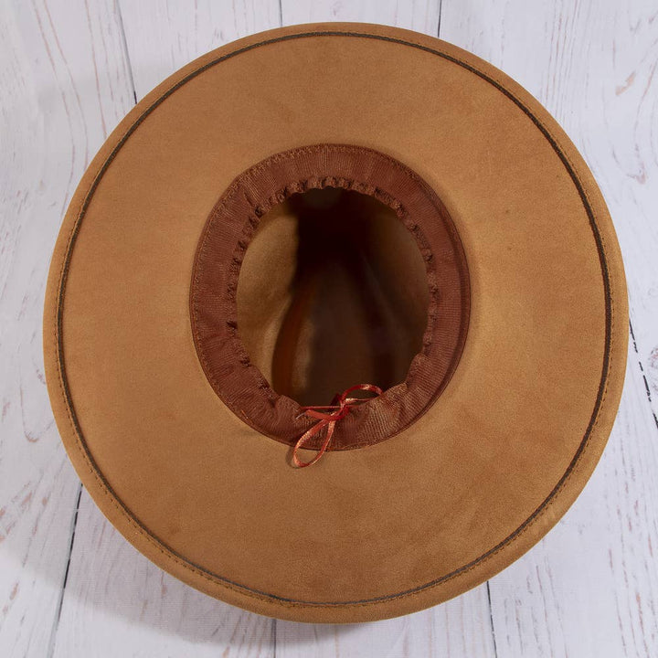 Wide Brim Felt Hat With Floral Ribbon Band | Anarchy Street