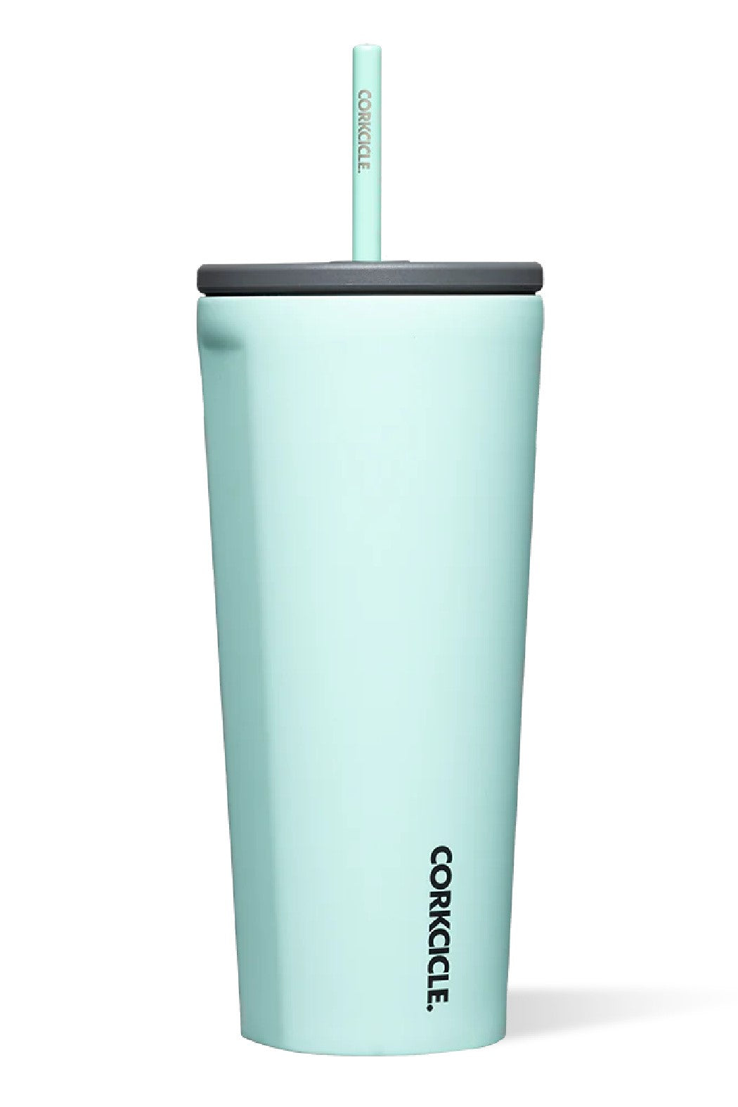 24oz cold cup by corkcicle. Teal colour with straw. Insulated. Summer23. Jolie folie boutique
