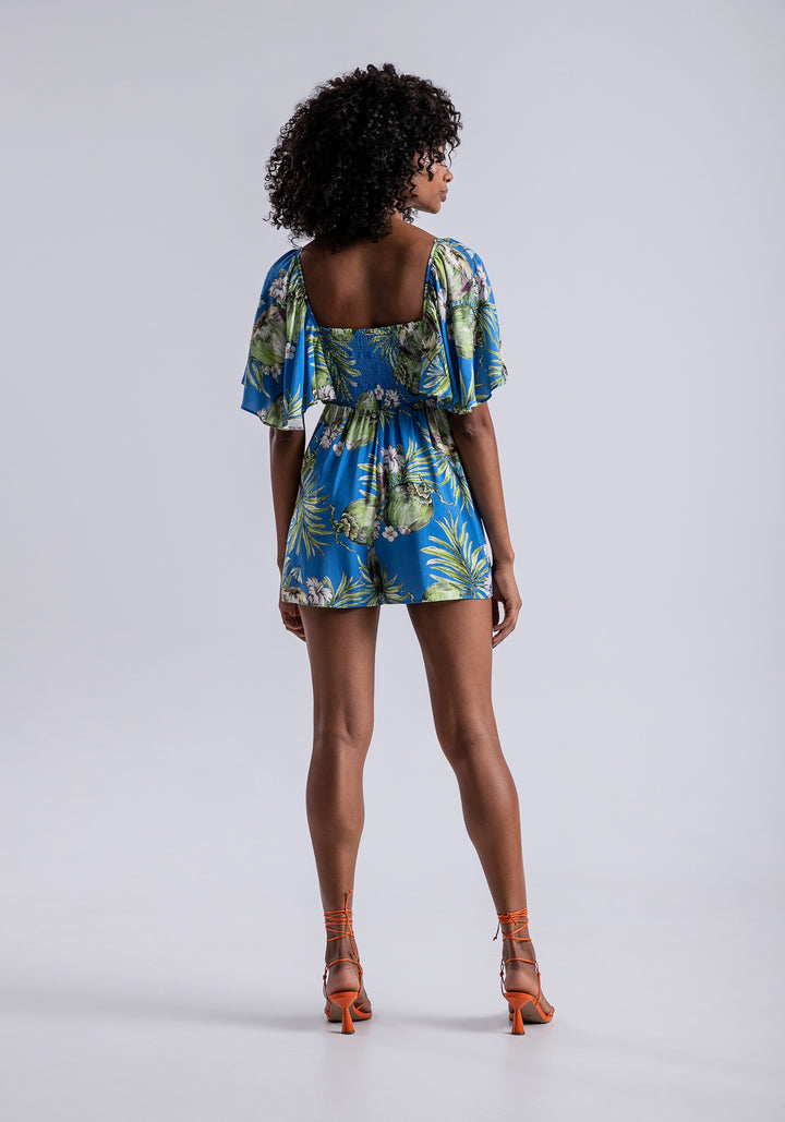 Tropical Romper with Wide Sleeves | Lez A Lez - Clearance