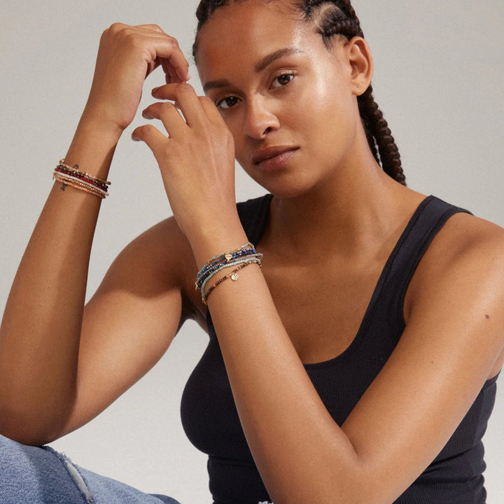 INDIE Dark Blue Beaded Bracelet | Pilgrim