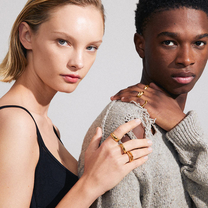 ASHER Rings 4-in-1 Set in Gold | Pilgrim