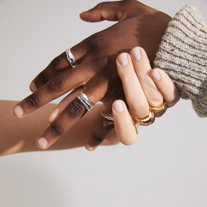 ASHER Recycled Rings 4-in-1 Set in Silver | Pilgrim