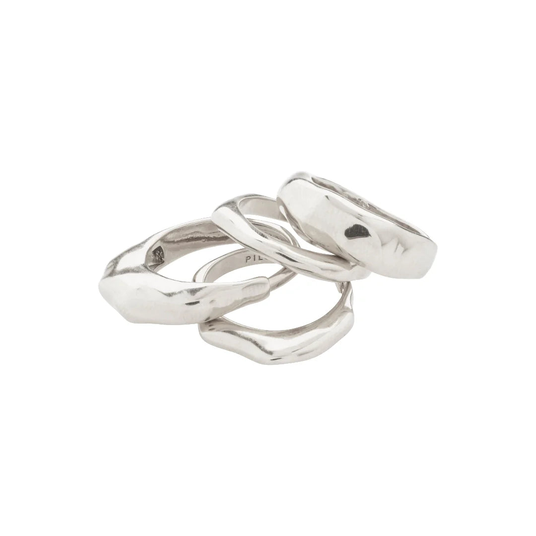 ASHER Recycled Rings 4-in-1 Set in Silver | Pilgrim