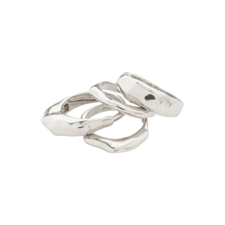 ASHER Recycled Rings 4-in-1 Set in Silver | Pilgrim