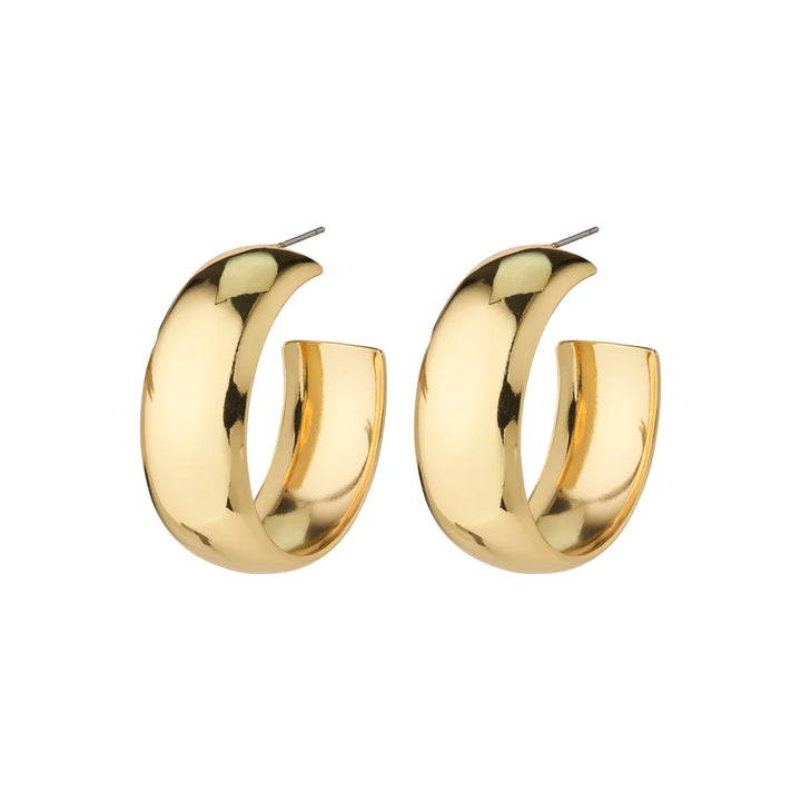 Naia Recycled Mega Chunky Hoop Earring - Gold | Pilgrim