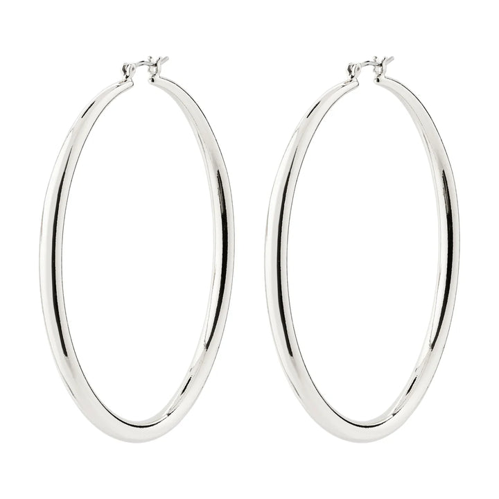 Priya Hoop Earrings 60 mm - Silver | Pilgrim