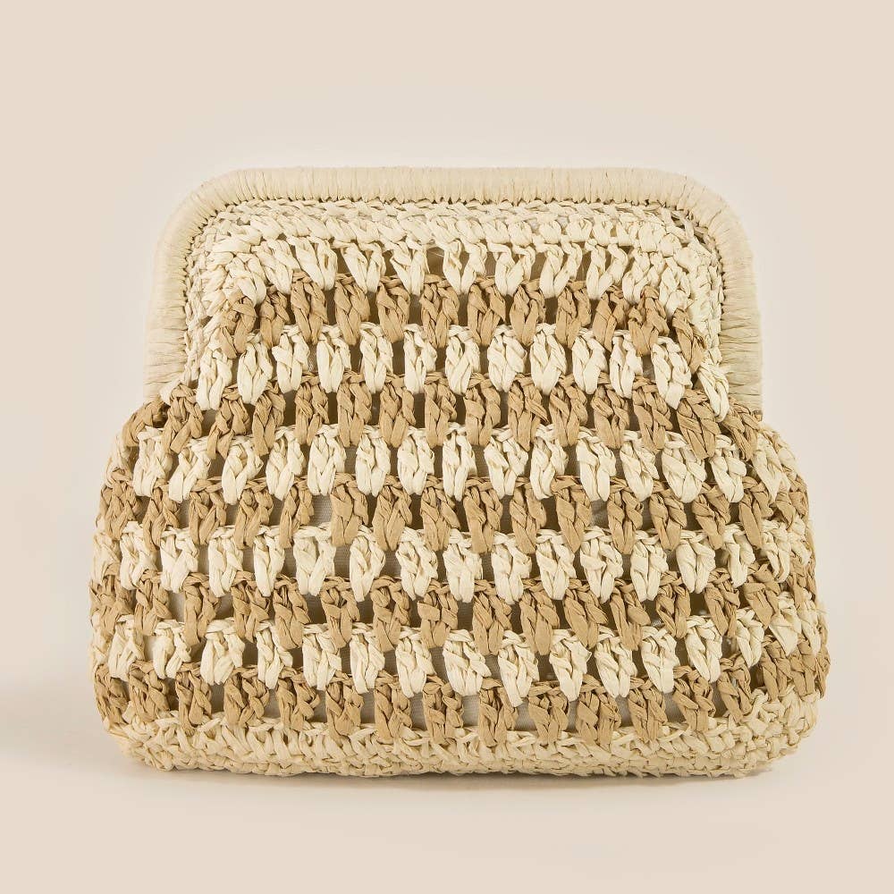Two Tone Straw Braided Purse | Anarchy Street
