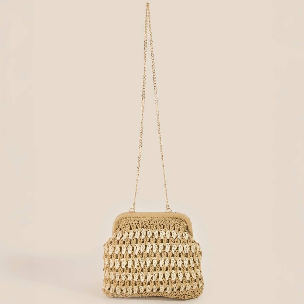 Two Tone Straw Braided Purse | Anarchy Street