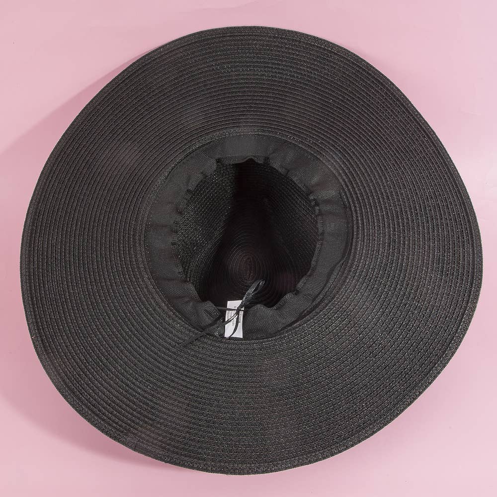 Paper Straw Fedora With Leather Studded Band | Anarchy Street