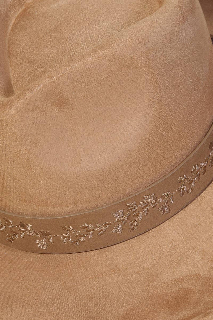 Embroidered Flower Strap Fedora Hat | Anarchy Street