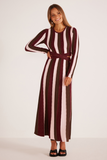 Eden Knit Cut Out Midi Dress - Metallic Stripe | Minkpink