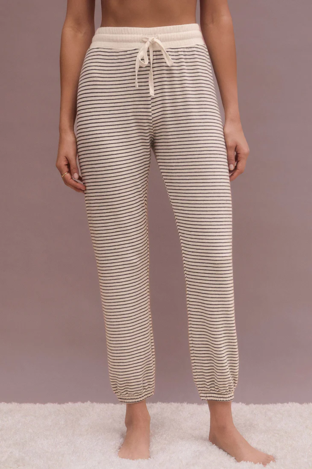 Lounge Stripe Jogger - Natural | Z Supply - Clearance