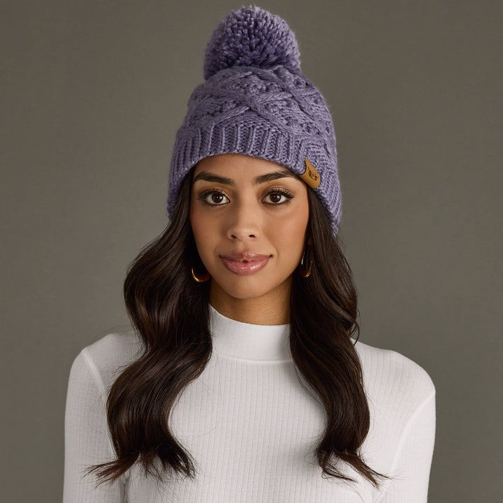 Periwinkle Knit Pom Hat | Panache Apparel Co.