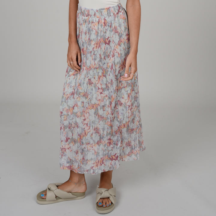 Jupe longue à plis floraux | RD Style