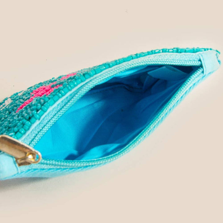 Out Of Here Airplane Seed Beaded Coin Purse | Anarchy Street