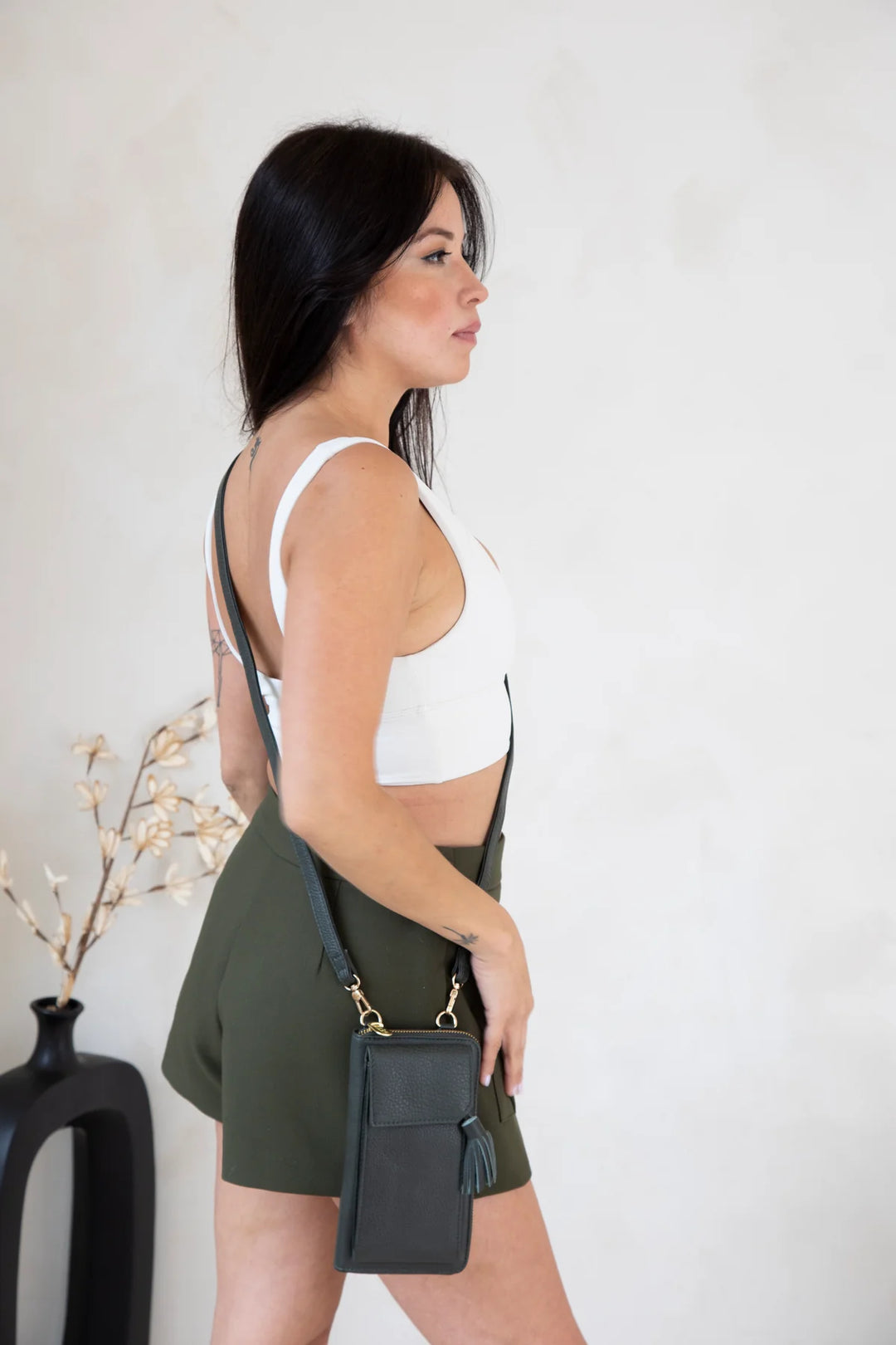 Three Fold Wallet Crossbody - Hunter Green | Risa Vancouver