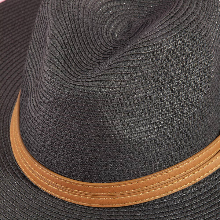 Paper Straw Fedora With Leather Studded Band | Anarchy Street